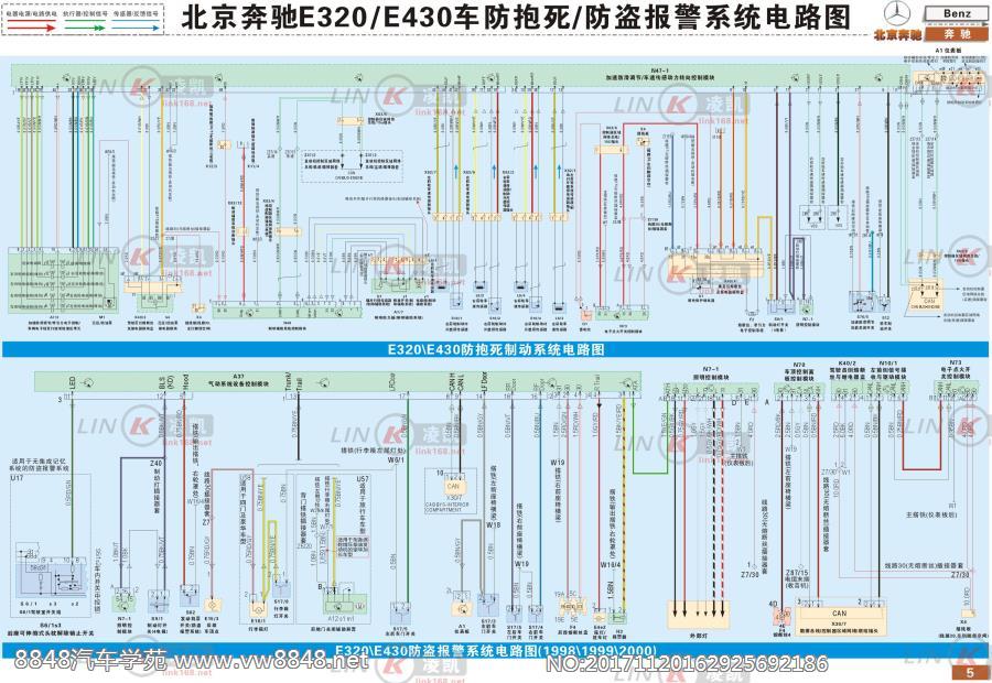 北京奔驰E级车·E320E430防抱死与防盗报警系统电路图